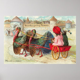 Vintages Erntedank Towne Plakat