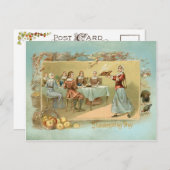 Vintages erstes Erntedank Feiertagspostkarte (Vorne/Hinten)