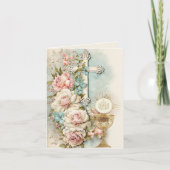 Vintages Erstes Kommunalkreuz Dankeskarte (Vorderseite)