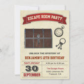Vintages Escape Room Party Geburtstagseinladung Einladung (Vorderseite)