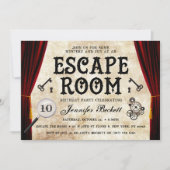 Vintages Escape Room Party jeden Geburtstag Einladung (Vorderseite)