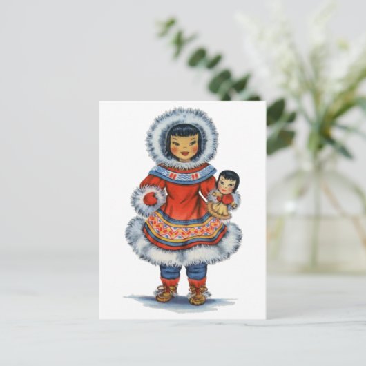 Vintages Eskimo Postkarte (Stehend Vorderseite)