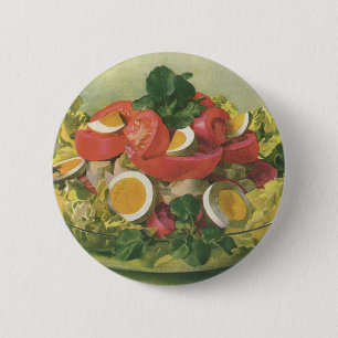 Vintages Essen, Bio, gemischtes, grünes Meshsalat Button