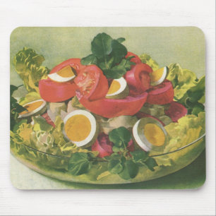 Vintages Essen, Bio, gemischtes, grünes Meshsalat Mousepad