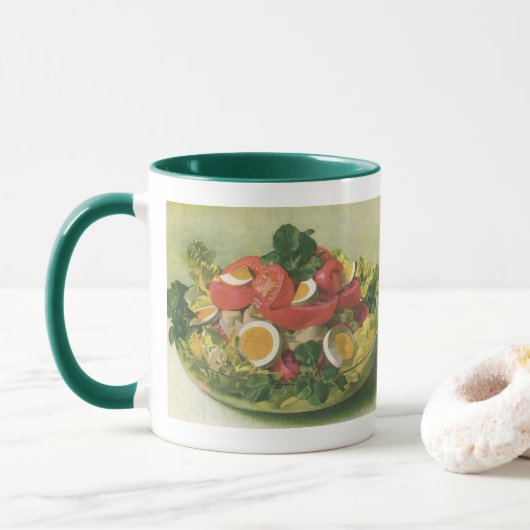 Vintages Essen, Bio, gemischtes, grünes Meshsalat Tasse (Mit Donut)