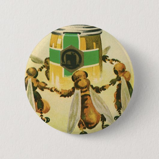 Vintages Essen, Bio Honigbienen, Tanzjar Button (Vorderseite)