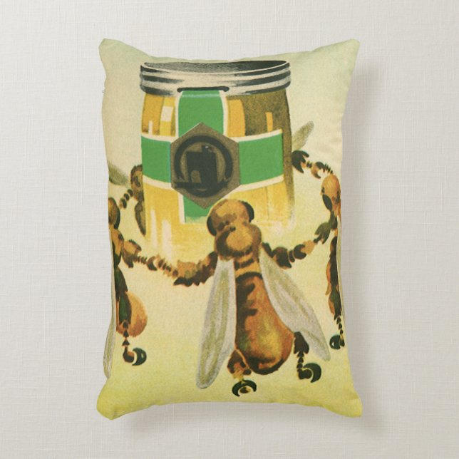 Vintages Essen, Bio Honigbienen, Tanzjar Dekokissen (Vorderseite(Vertikal))