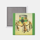 Vintages Essen, Bio Honigbienen, Tanzjar Magnet (Vorderseite/Rückseite)