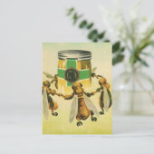 Vintages Essen, Bio Honigbienen, Tanzjar Postkarte (Stehend Vorderseite)