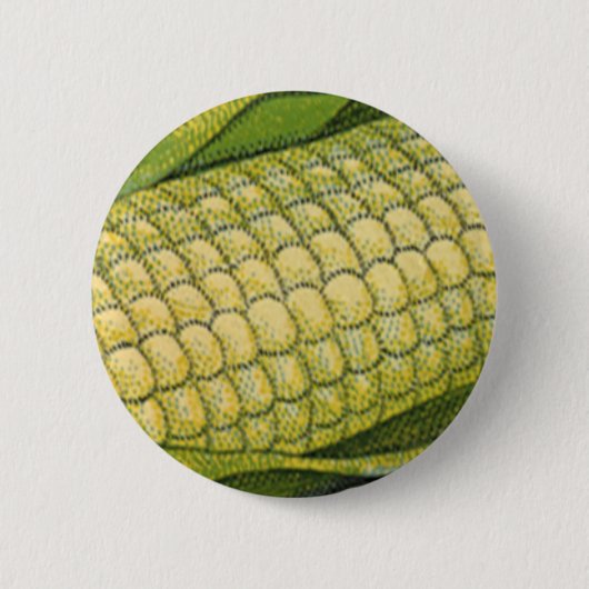 Vintages Essen, gesunde Gemüse, Mais auf dem Cob Button (Vorderseite)