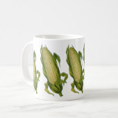 Vintages Essen, gesunde Gemüse, Mais auf dem Cob Kaffeetasse (Vorderseite Links)