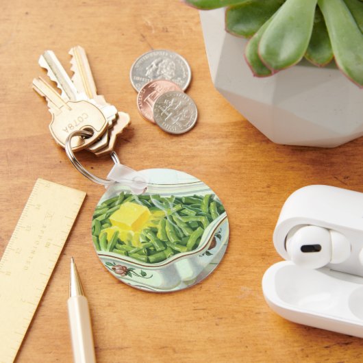 Vintages Essen, grüne Bean Casserole mit Butter Schlüsselanhänger (Schreibtisch)