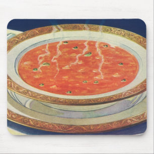 Vintages Essen, Hot Bowl of Tomato Soup with Peas Mousepad