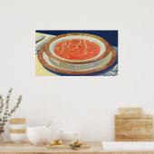 Vintages Essen, Hot Bowl of Tomato Soup with Peas Poster (Küche)