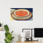 Vintages Essen, Hot Bowl of Tomato Soup with Peas Poster (Heimbüro)