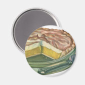 Vintages Essen, Lemon Meringue Pie Dessert Magnet (Vorderseite/Rückseite)