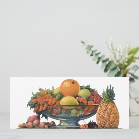 Vintages Essen, Obst in einer Schüssel (Stehend Vorderseite)