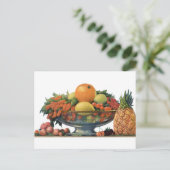 Vintages Essen, Obst in einer Schüssel Postkarte (Stehend Vorderseite)