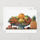 Vintages Essen, Obst in einer Schüssel Postkarte (Vorne/Hinten)