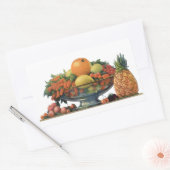 Vintages Essen, Obst in einer Schüssel Rechteckiger Aufkleber (Umschlag)