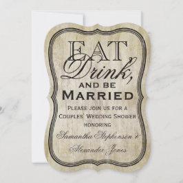 Vintages Essen, Trinken und Verheiratete Paare Dus Einladung