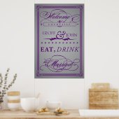 Vintages "Essen, trinken, Verheiratet sein" Cockta Poster (Küche)