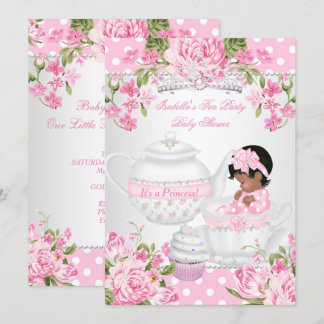 Vintages Ethnic Baby Shower Girl Pink Tee Party Einladung