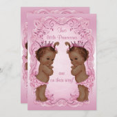 Vintages ethnisches Baby-Duschen-Rosa Einladung (Vorne/Hinten)