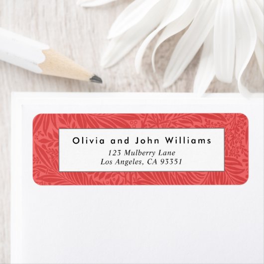 Vintages Etikett der botanischen Rücksendeadresse  (Insitu)