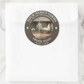 Vintages Etikett für frische Eier Runder Aufkleber (Tasche)