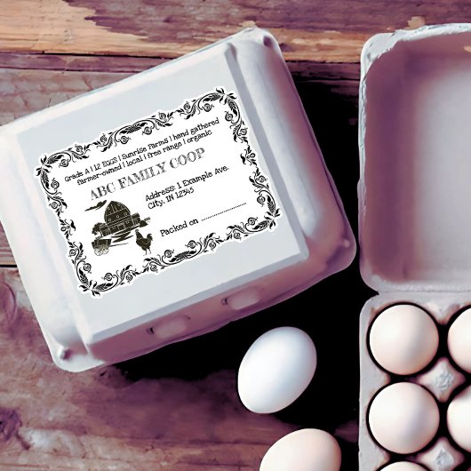 Vintages Etikett für große Eierkarton