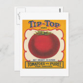 Vintages Etikett für "Spitzen"-Tomaten Postkarte (Vorne/Hinten)
