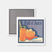 Vintages Etikett für Vollsaft Magnet (Vorderseite/Rückseite)