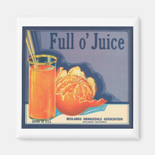 Vintages Etikett für Vollsaft Magnet