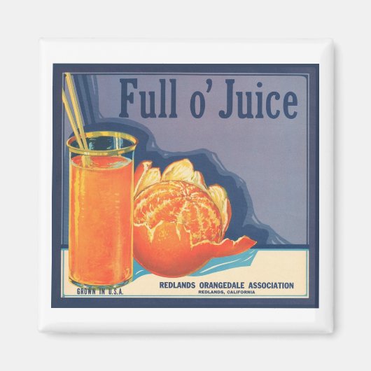 Vintages Etikett für Vollsaft Magnet (Vorne)