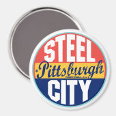 Vintages Etikett Pittsburgh Magnet (Vorderseite/Rückseite)