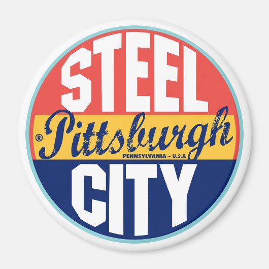 Vintages Etikett Pittsburgh Magnet (Vorne)