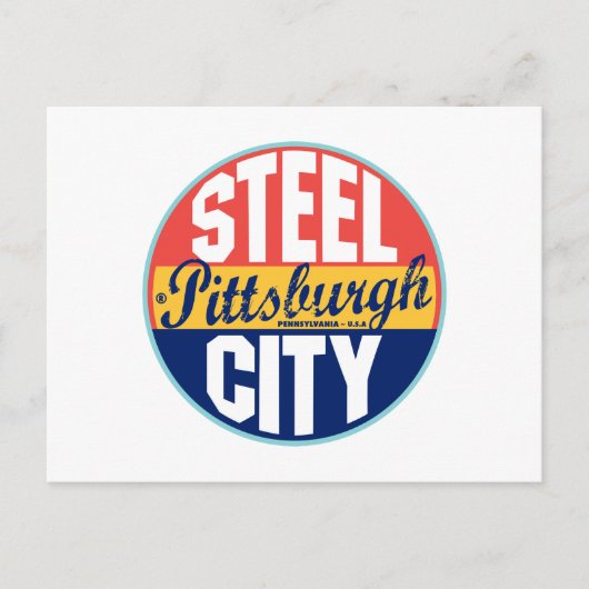 Vintages Etikett Pittsburgh Postkarte (Vorderseite)