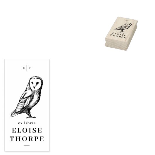 Vintages Eulbuch Gummistempel (Stempel)