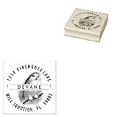 Vintages Eule in der Briefmarke Rücksendeadresse Gummistempel (Stempel)