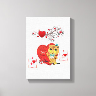 Vintages Eule Leinwanddruck