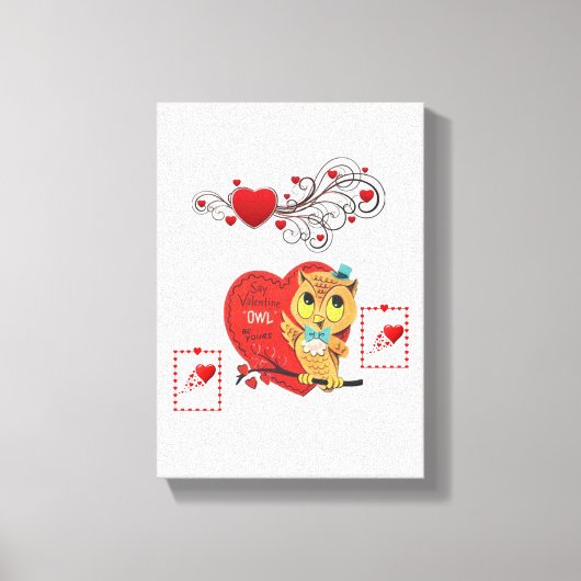 Vintages Eule Leinwanddruck (Vorderseite)