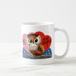 Vintages Eule Valentine Kaffeetasse