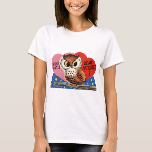 Vintages Eule Valentine T-Shirt