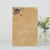 Vintages Eulen-Briefpapier Briefpapier (Stehend Vorderseite)