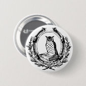 Vintages Eulen-und Buch-Buchzeichen Button (Vorne & Hinten)