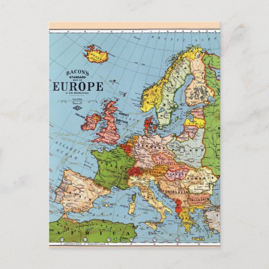 Vintages Europa 20. Jahrhundert - Allgemeine Karte (Vorderseite)