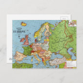 Vintages Europa 20. Jahrhundert - Allgemeine Karte (Vorne/Hinten)