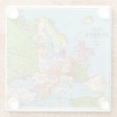 Vintages Europa 20. Jahrhundert - Allgemeine Karte Glasuntersetzer (Rückseite)