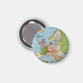 Vintages Europa 20. Jahrhundert - Allgemeine Karte Magnet (Vorderseite/Rückseite)